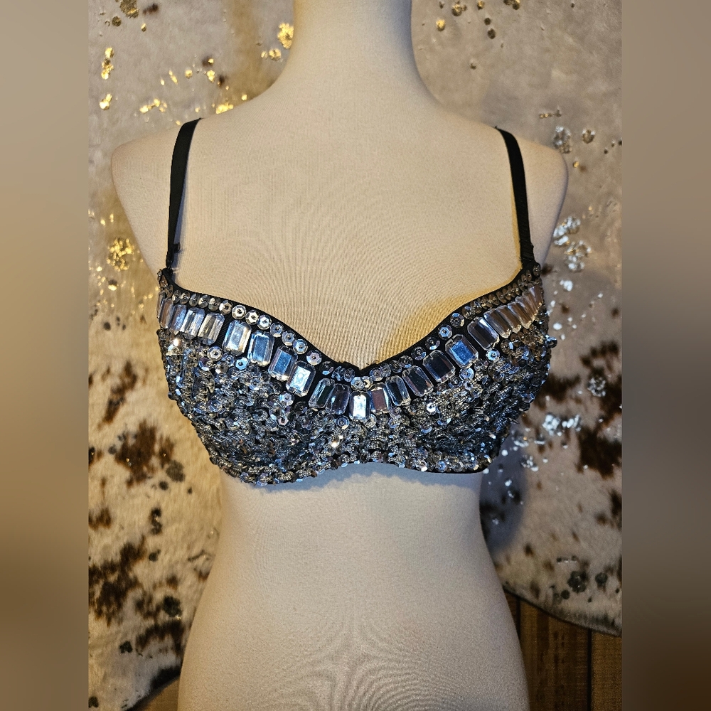 Body Central Black Sequin Bra
